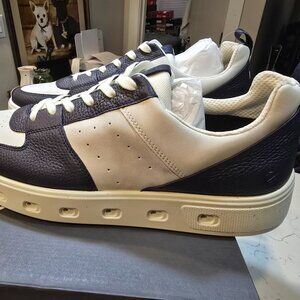 Ecco Street 720 Gore-Tex Leather Casual Urban Sneakers Shoes Men’s 10 NEW NAVY